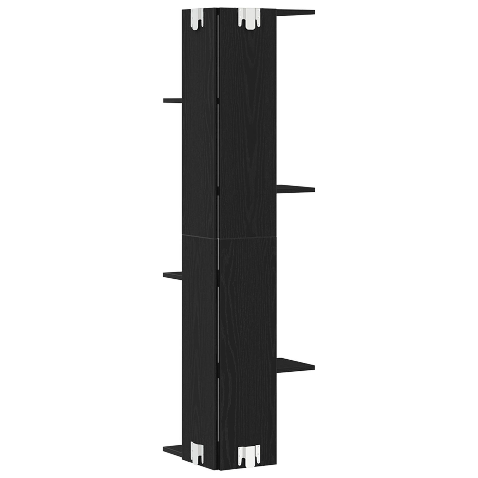 Raft de colt, de perete, stejar negru, 36,5x36,5x140 cm, lemn — imaginea 4