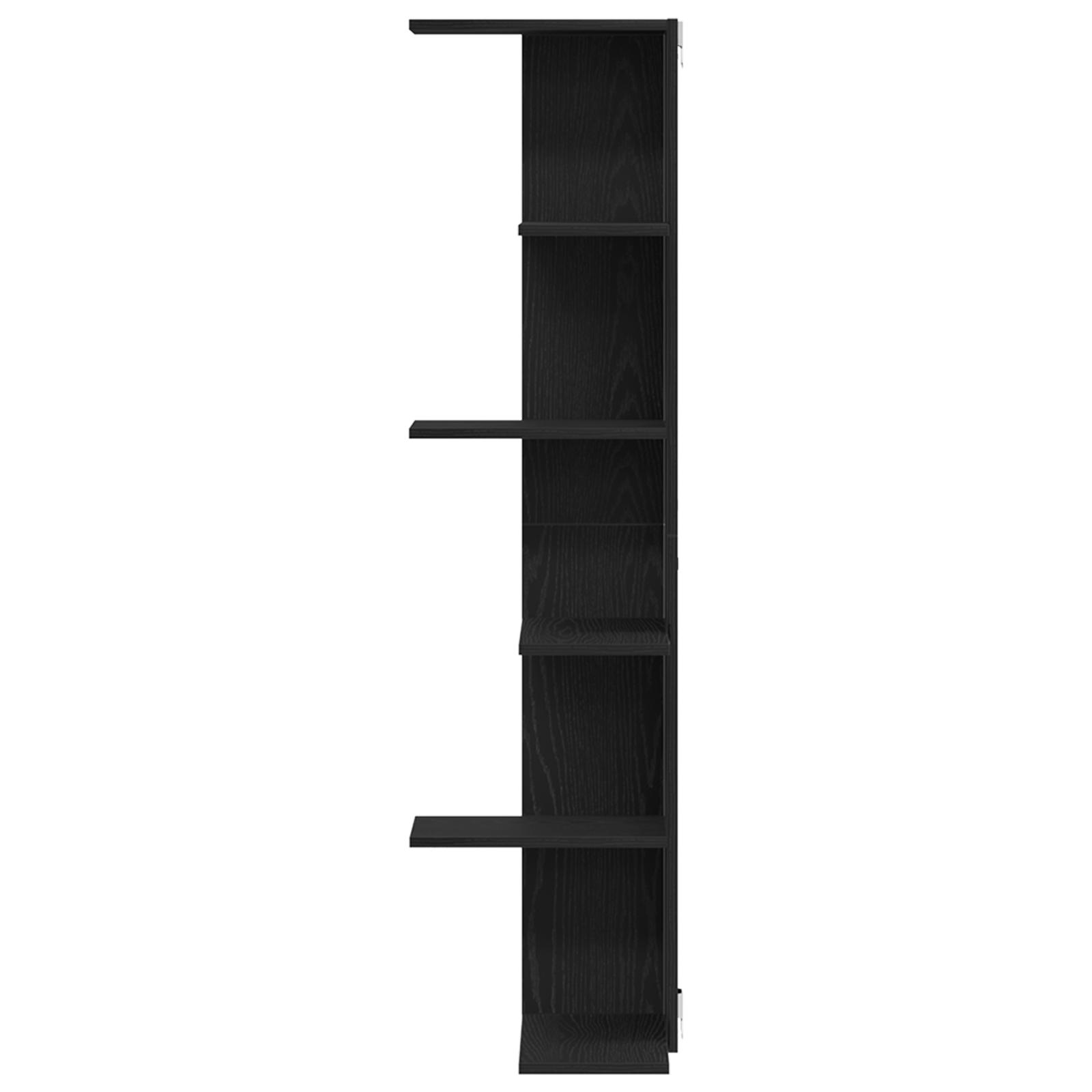 Raft de colt, de perete, stejar negru, 36,5x36,5x140 cm, lemn — imaginea 5