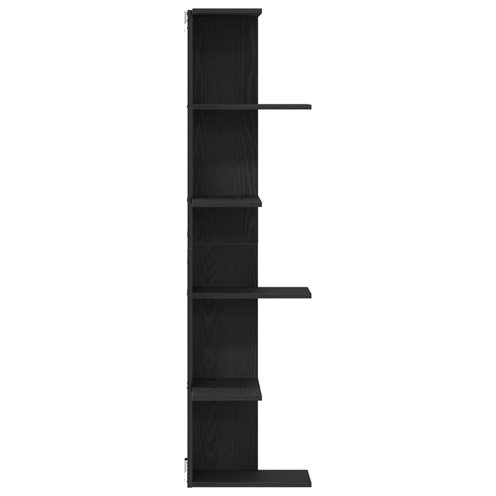 Raft de colt, de perete, stejar negru, 36,5x36,5x140 cm, lemn — imaginea 6