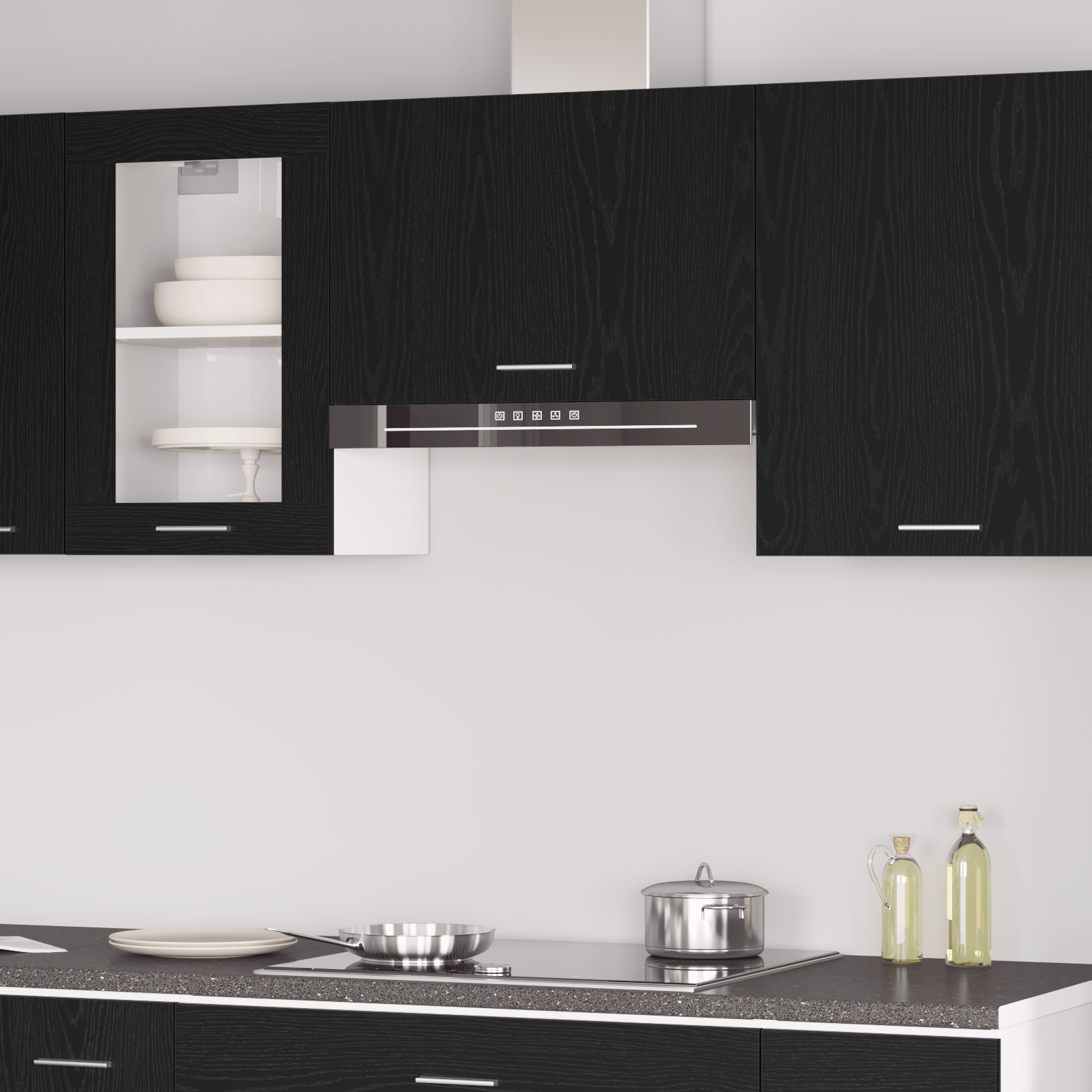 Dulap suspendat in stejar negru - 60x31x60 cm, Fabricat din lemn prelucrat