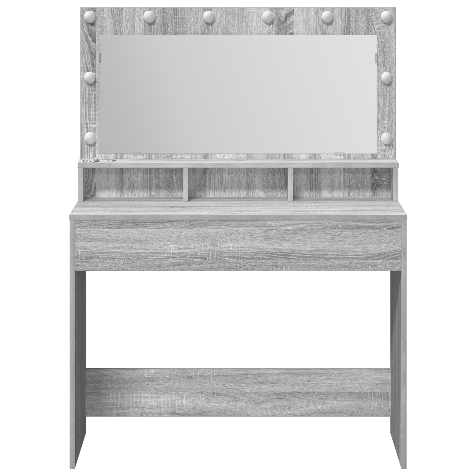 Masa de toaleta cu lumini LED, gri sonoma, 100x41x135 cm — imaginea 4
