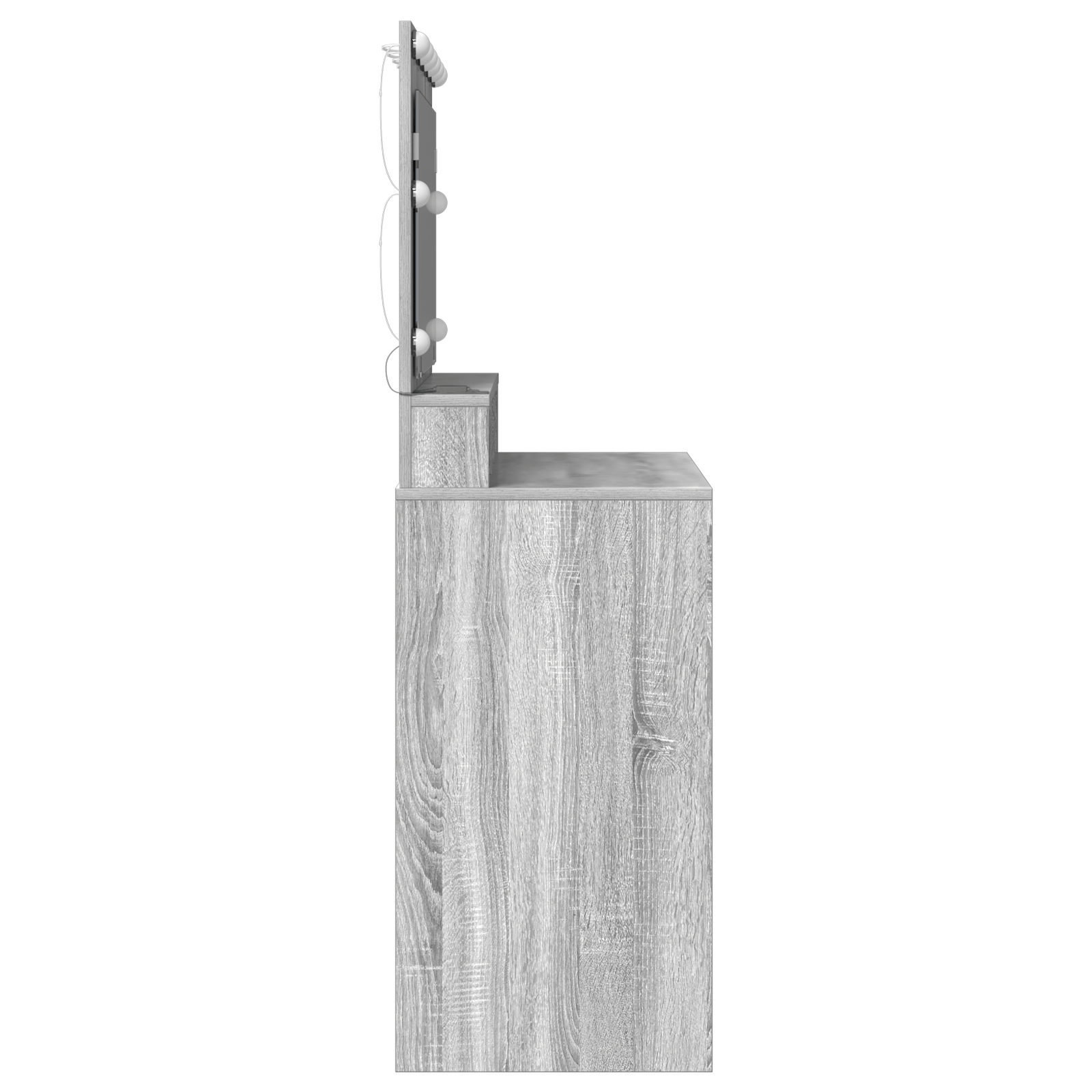 Masa de toaleta cu lumini LED, gri sonoma, 100x41x135 cm — imaginea 5