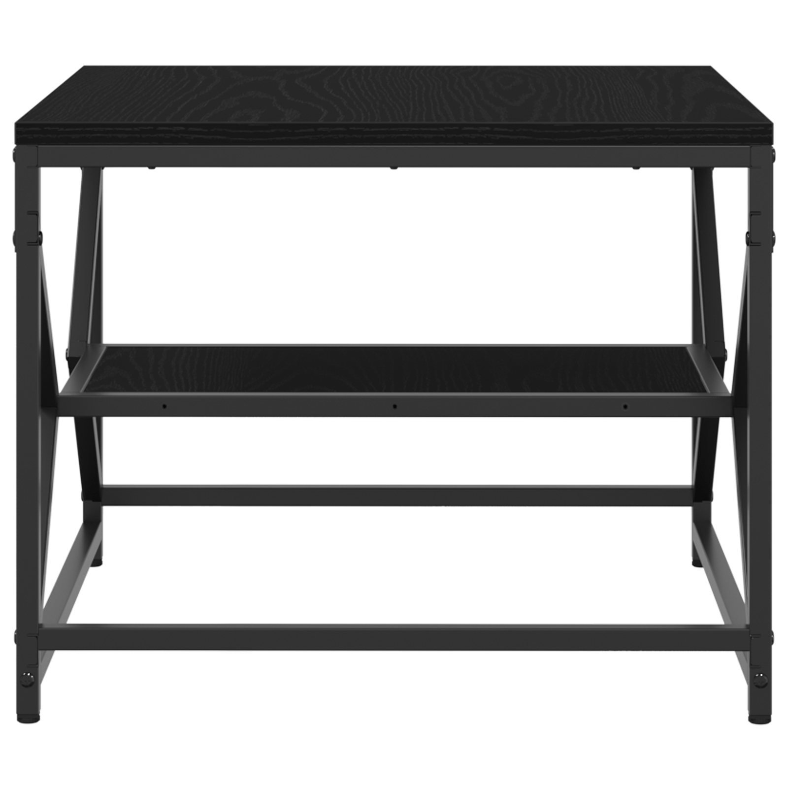 Masa de cafea din stejar negru cu raft, 51x50x40 cm, din lemn prelucrat — imaginea 7