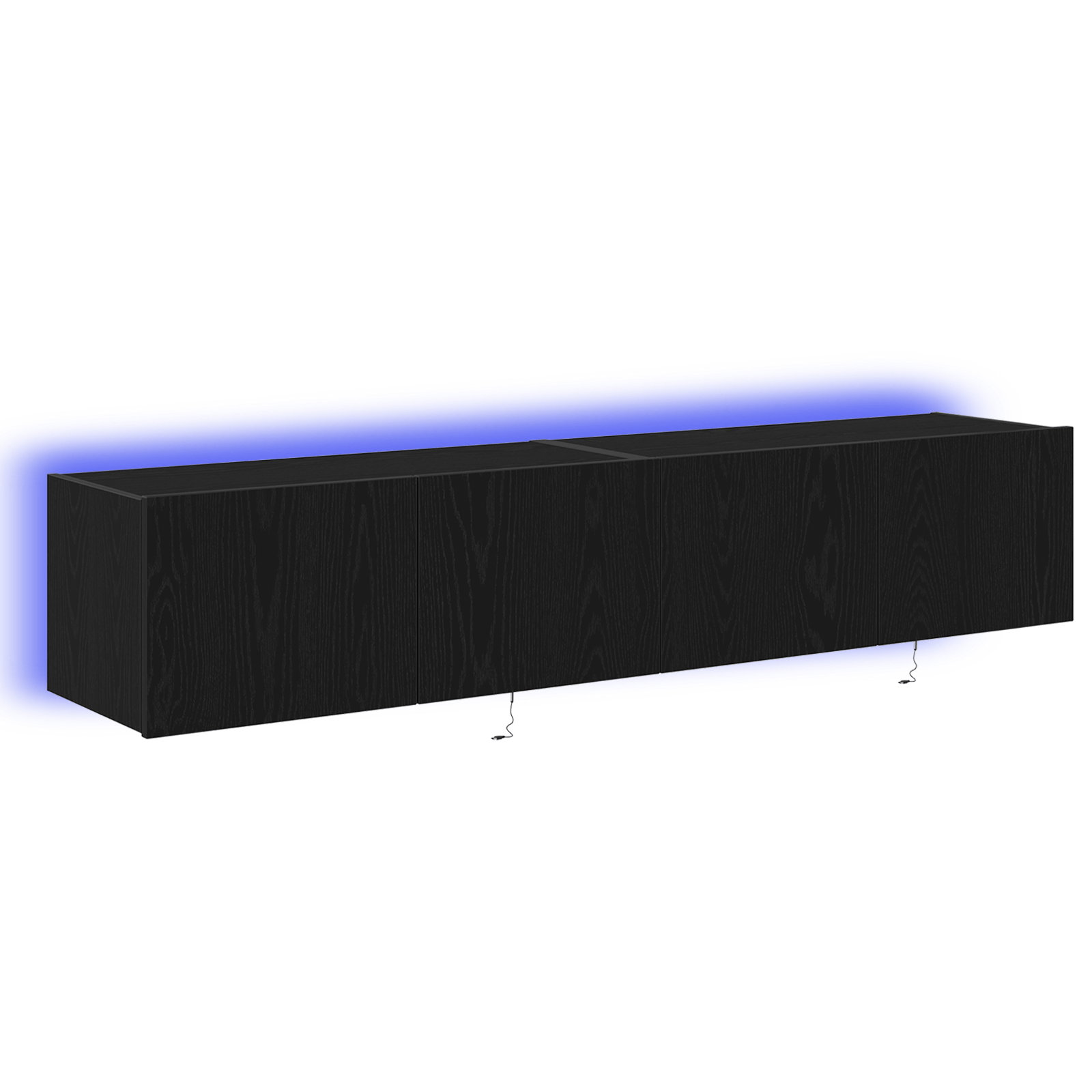 Dulapuri de perete LED-uri, 2 buc. stejar negru, 80x35x31 cm — imaginea 2