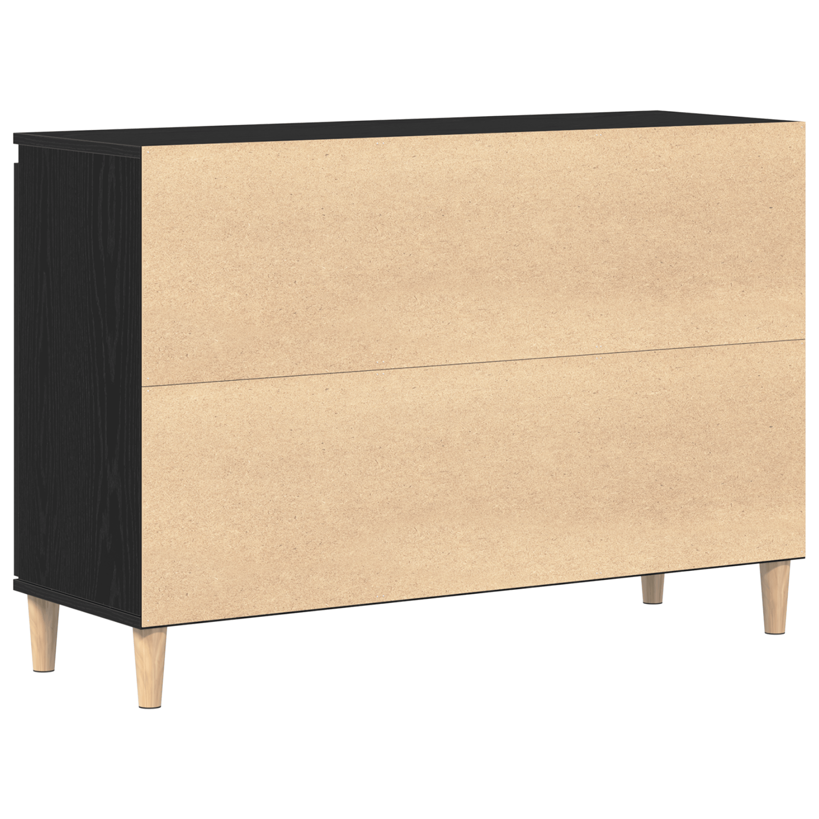 Bufet Negru Stejar 101x35x60 cm din Lemn Ingineresc — imaginea 6