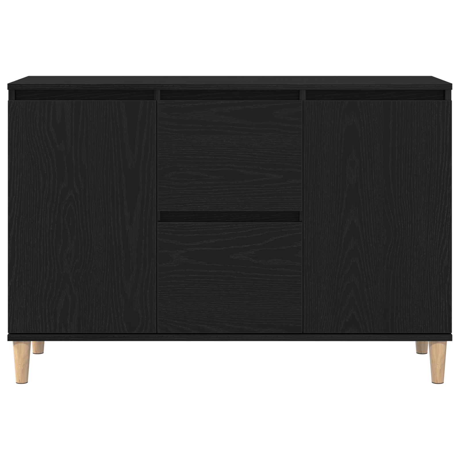Bufet Negru Stejar 101x35x60 cm din Lemn Ingineresc — imaginea 7