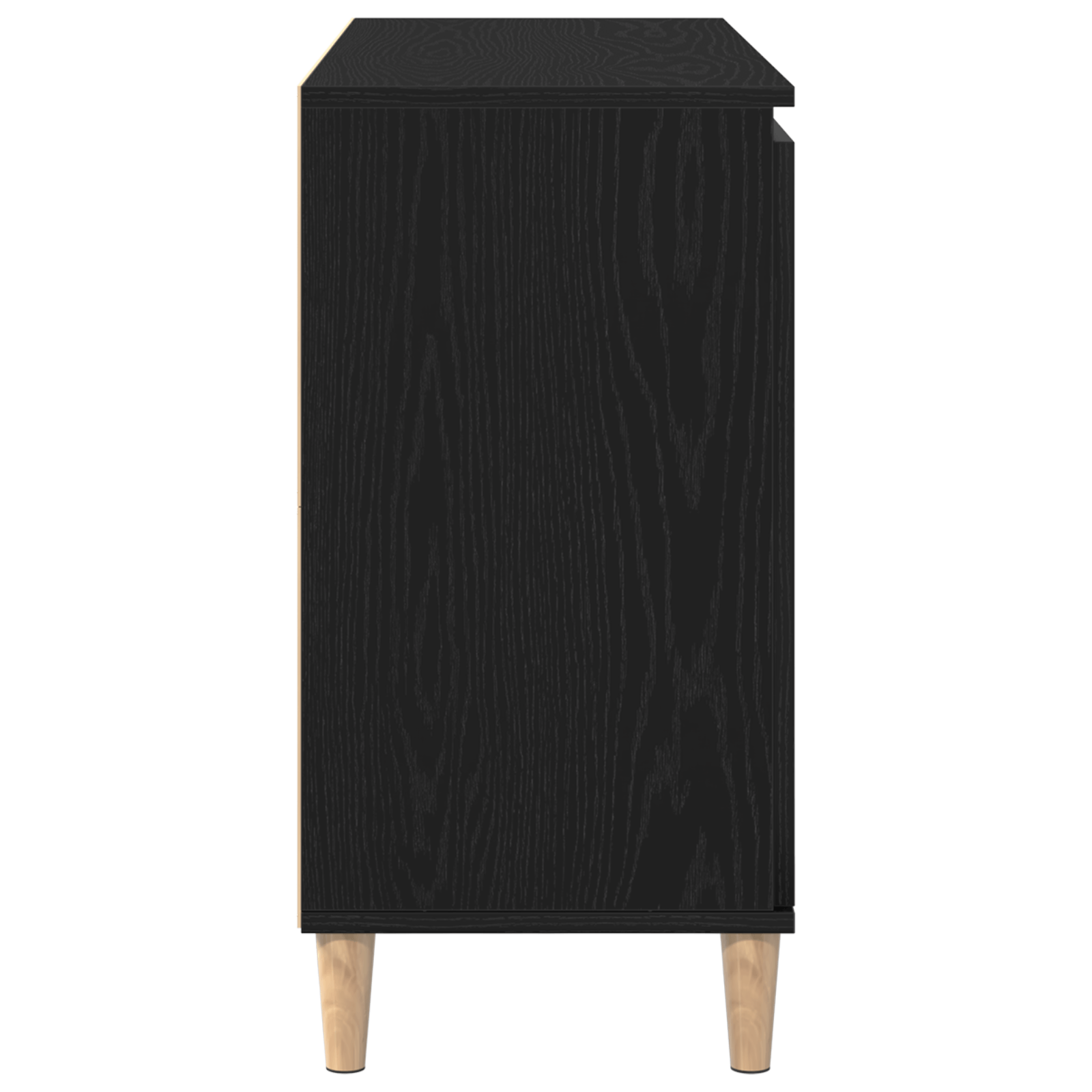 Bufet Negru Stejar 101x35x60 cm din Lemn Ingineresc — imaginea 8