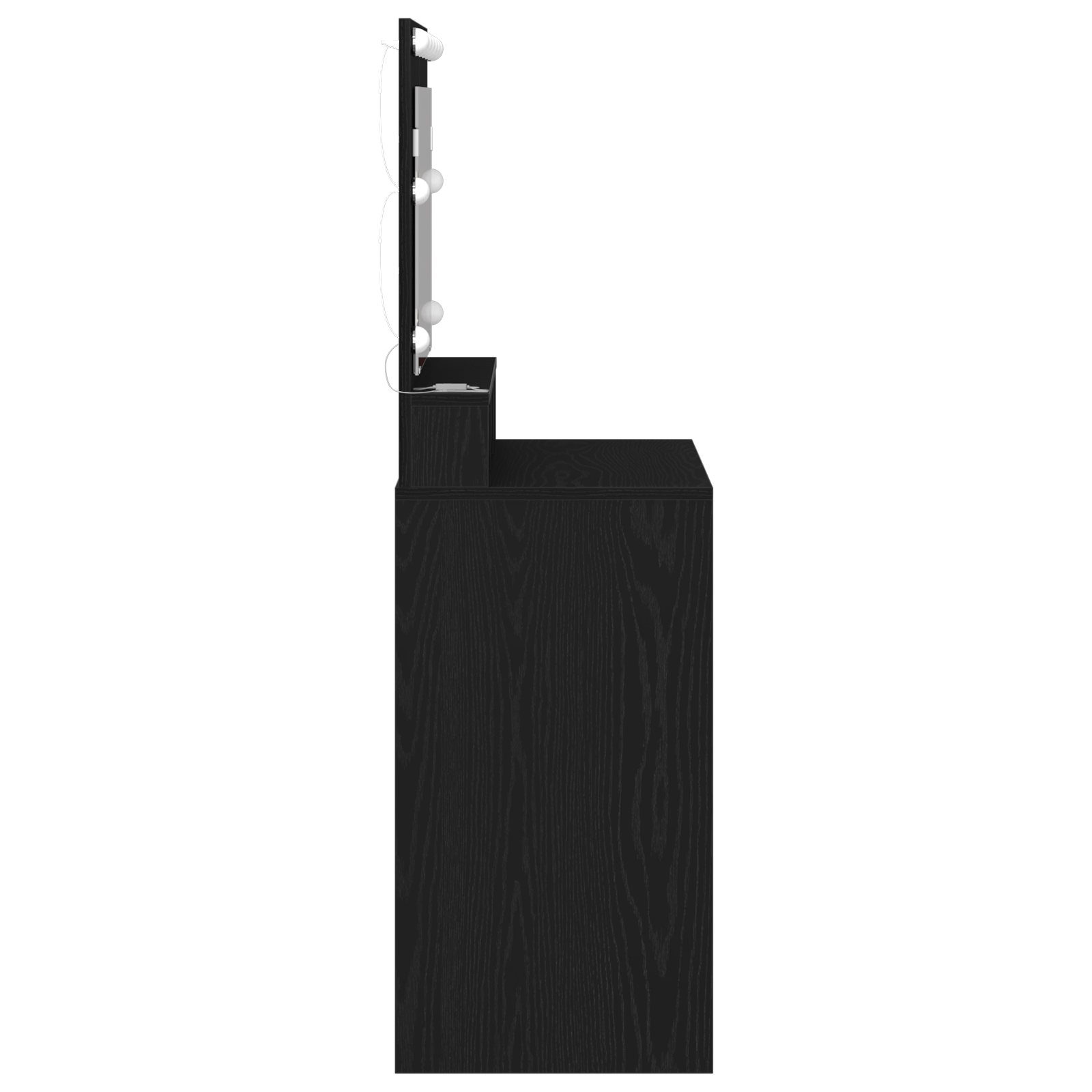 Masa de toaleta cu lumini LED, stejar negru, 79x41x135 cm — imaginea 5