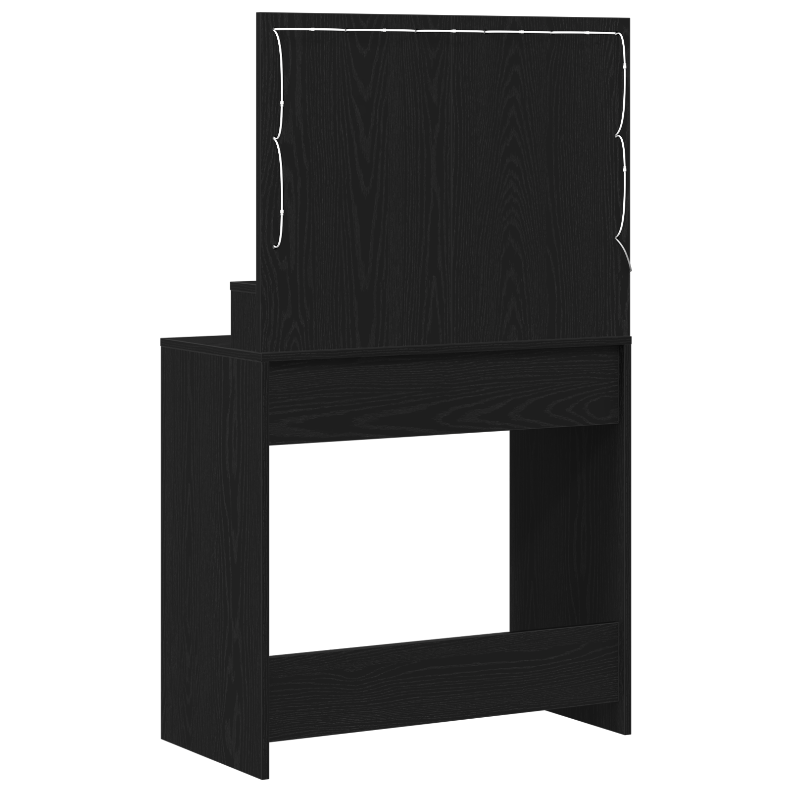 Masa de toaleta cu lumini LED, stejar negru, 79x41x135 cm — imaginea 6