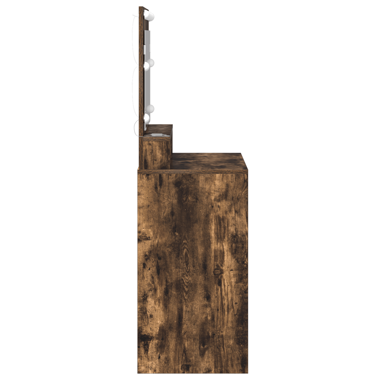 Masa de toaleta cu lumini LED, stejar fumuriu, 79x41x135 cm — imaginea 5
