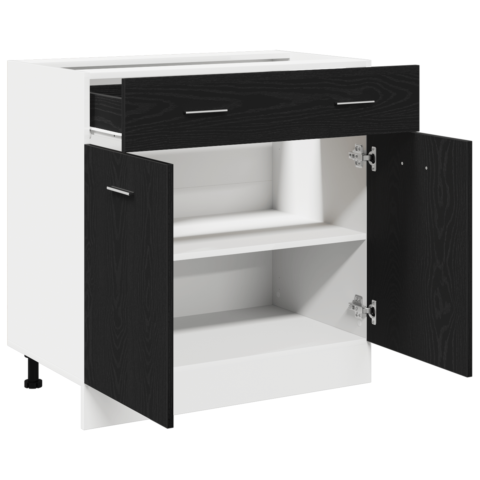 Dulap cu sertar in stejar negru, 80x46x81.5 cm, Fabricat din lemn prelucrat — imaginea 5