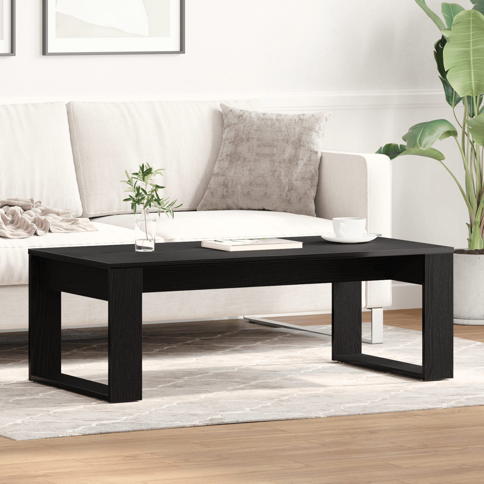 Masa de cafea, stejar negru, 102x50x35 cm, lemn prelucrat