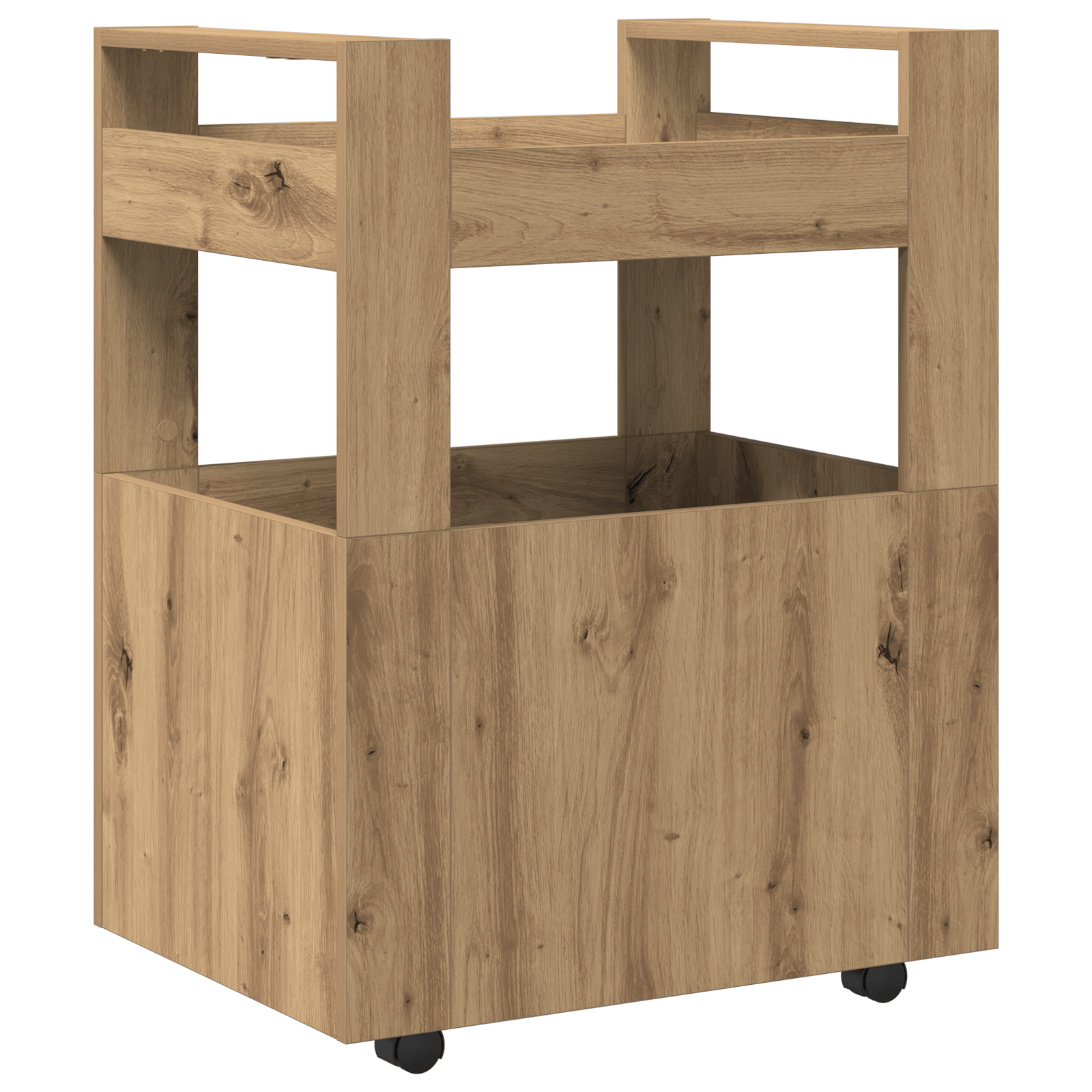 Carucior bucatarie, stejar artizanal 60x45x80 cm lemn prelucrat — imaginea 8