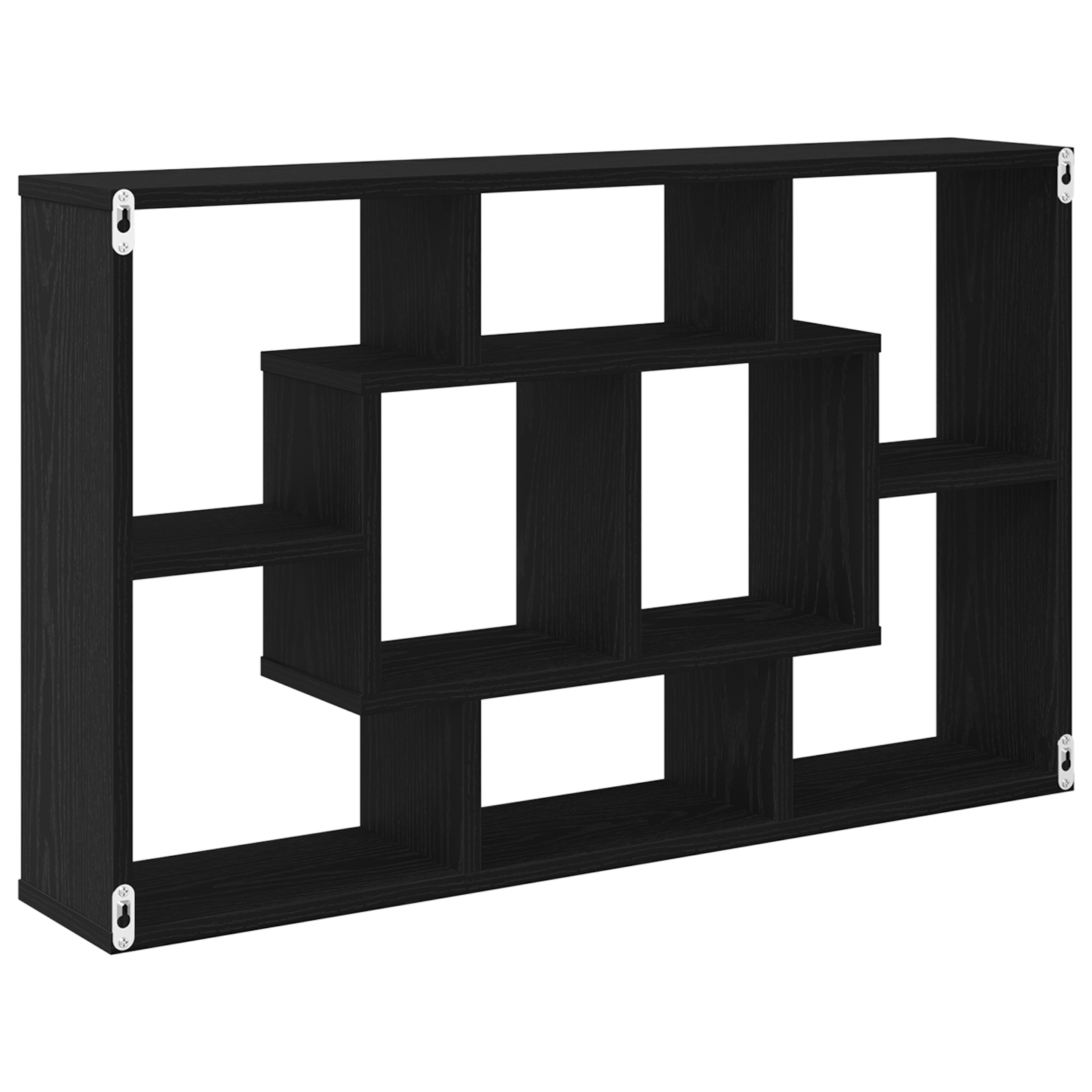 Raft - Stejar negru, 85 x 16 x 52.5 cm, Fabricat din lemn prelucrat — imaginea 5
