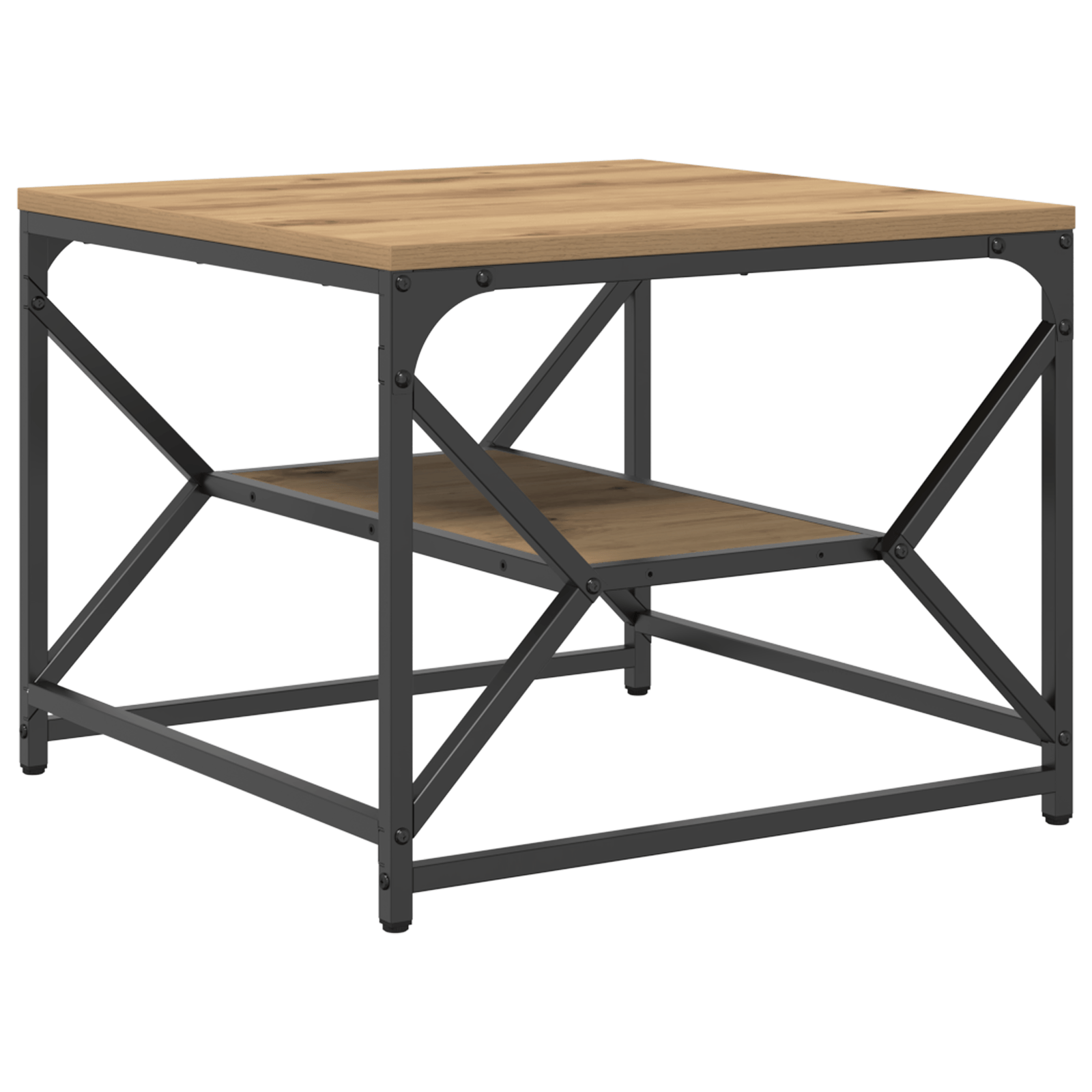 Masa de cafea cu raft Oakh Artisan 51x50x40 cm din lemn prelucrat — imaginea 2