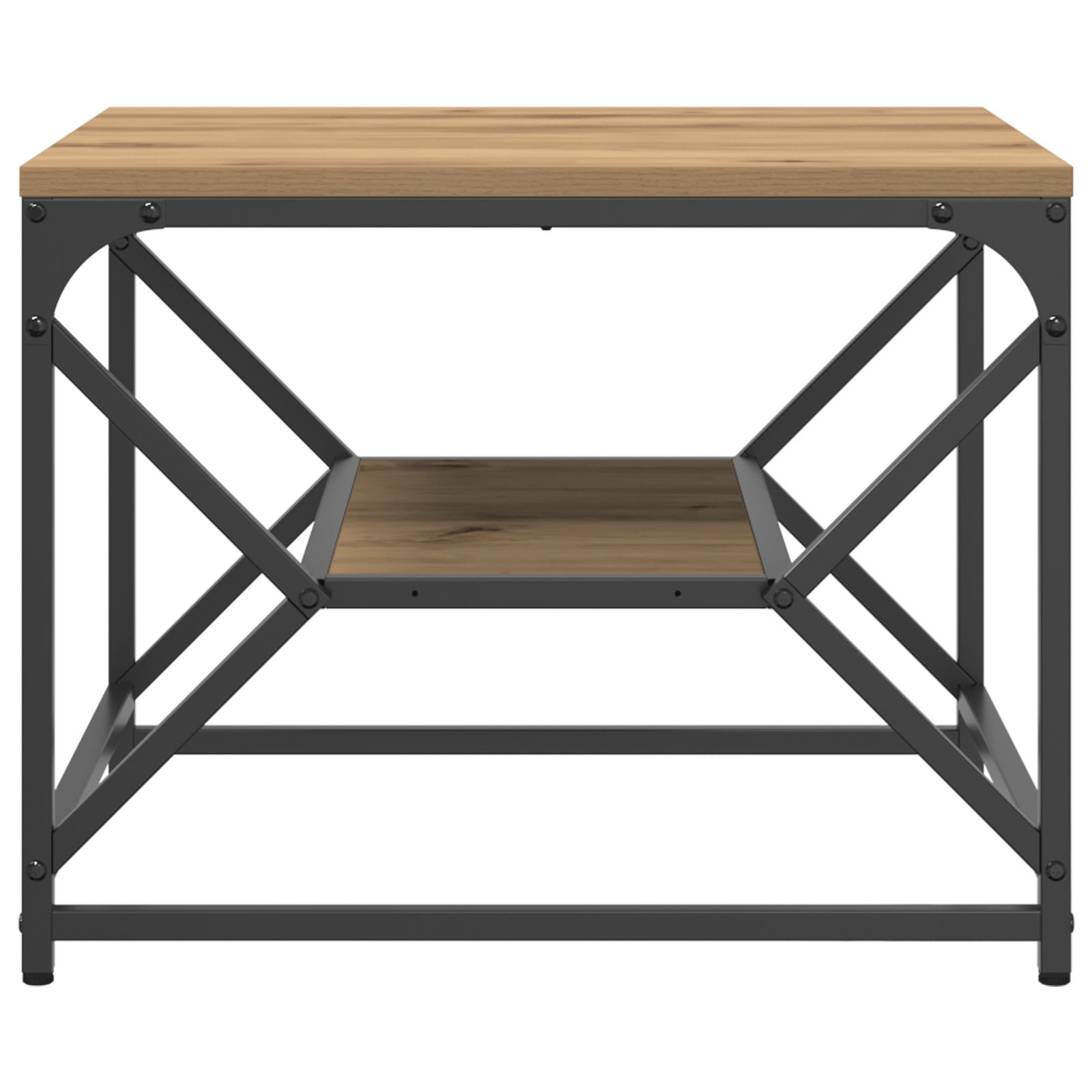 Masa de cafea cu raft Oakh Artisan 51x50x40 cm din lemn prelucrat — imaginea 6