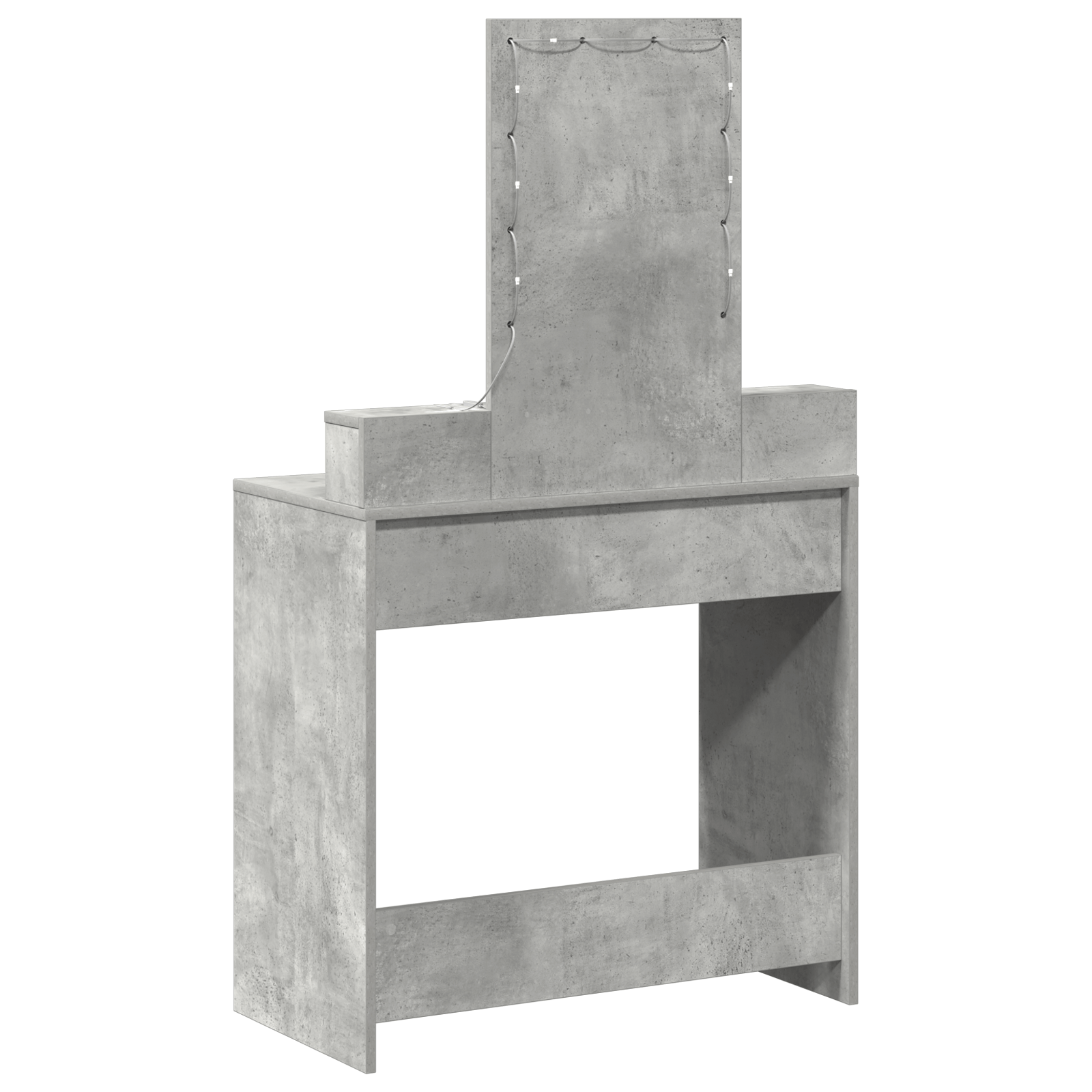 Masa de cosmetica cu LED, gri beton, 79x41x140 cm — imaginea 7