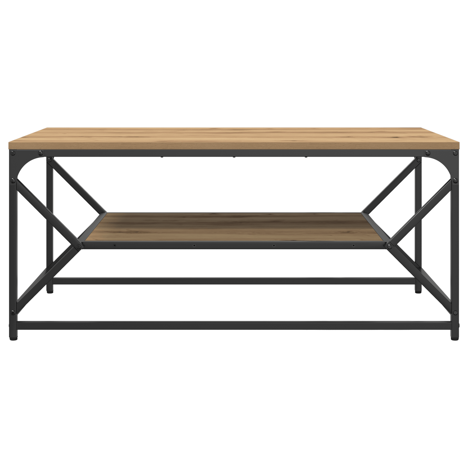 Masa de cafea cu raft din stejar handmade 90x50x40 cm din lemn — imaginea 5
