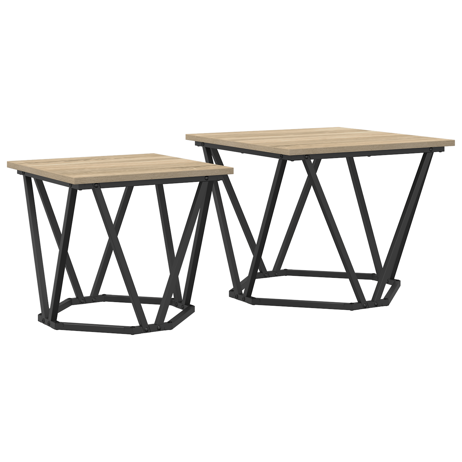 Set de mese laterale 2 buc Sonoma Oak Lemn prelucrat — imaginea 2