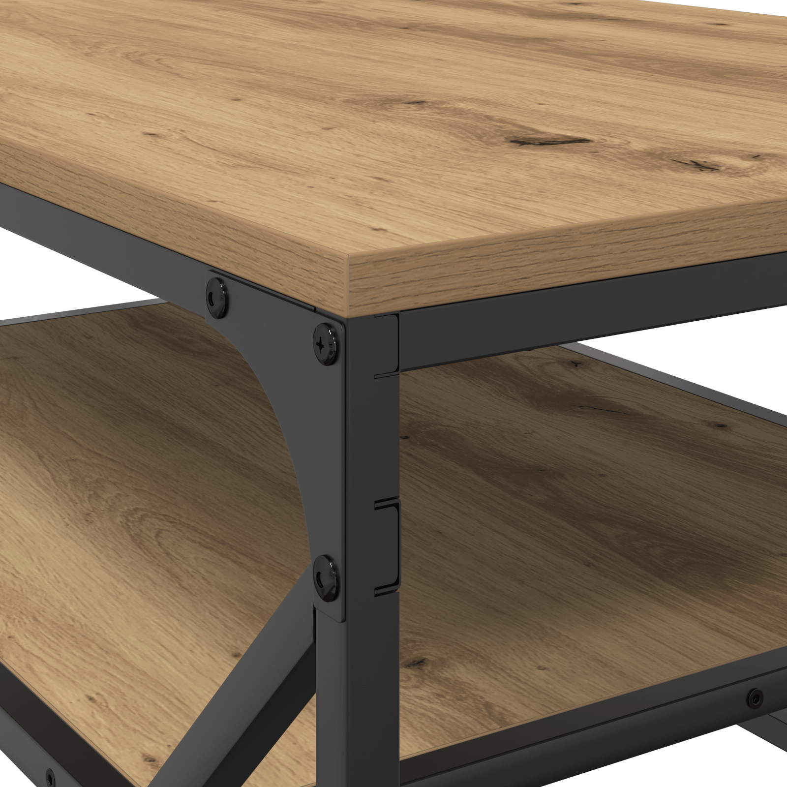 Masa de cafea cu raft din stejar handmade 90x50x40 cm din lemn — imaginea 8