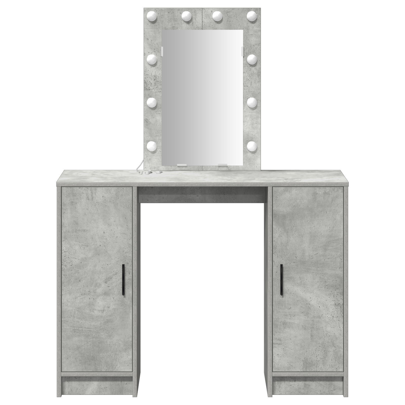 Masa de toaleta cu LED, gri beton, 102x33x135 cm — imaginea 5