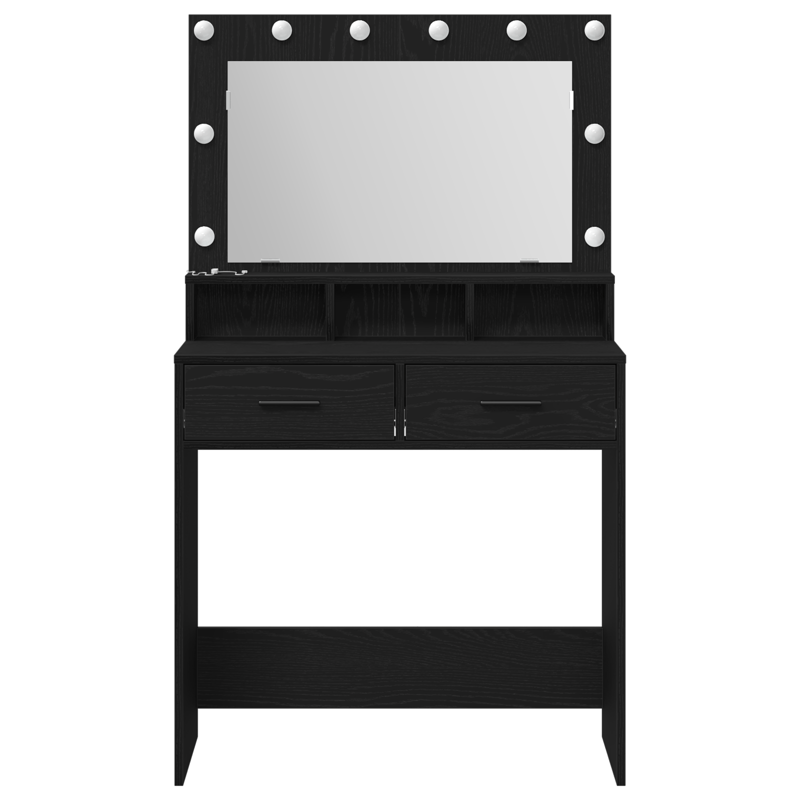 Masa de toaleta cu lumini LED, stejar negru, 79x41x135 cm — imaginea 5