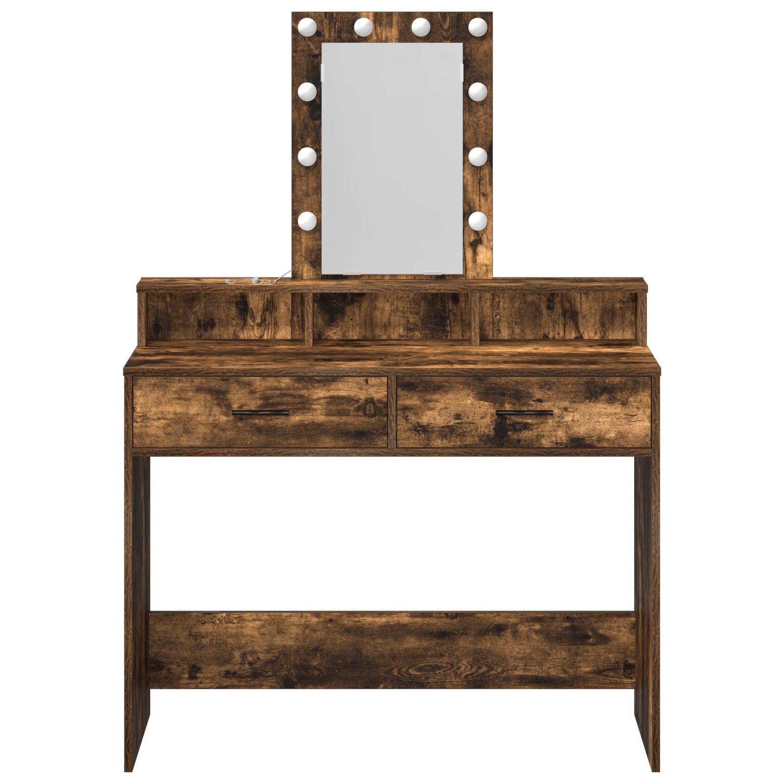 masa de toaleta cu lumini LED Stejar afumat 100x41x140 cm — imaginea 5