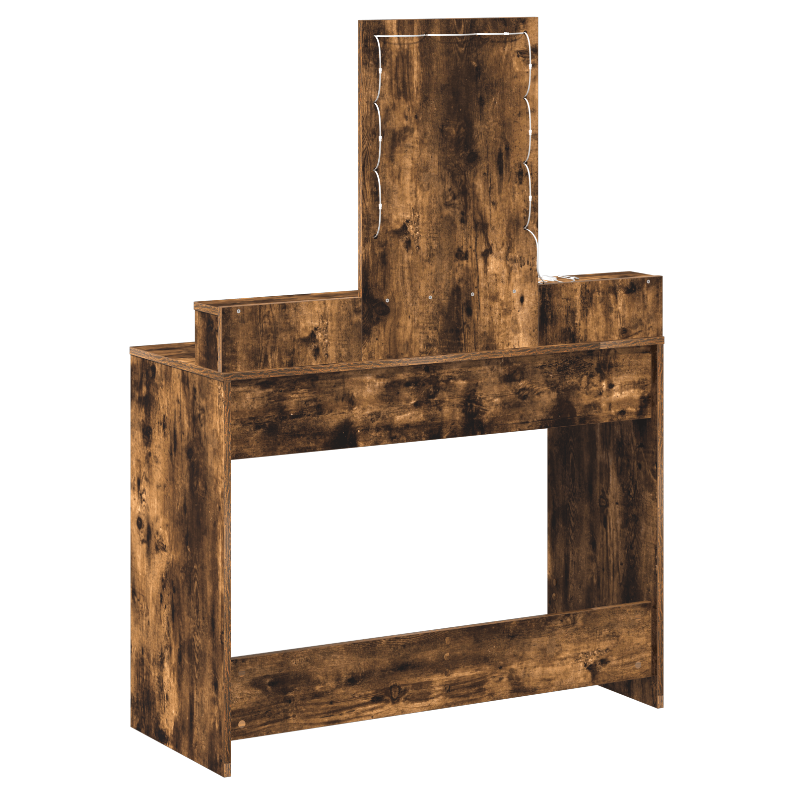 masa de toaleta cu lumini LED Stejar afumat 100x41x140 cm — imaginea 7