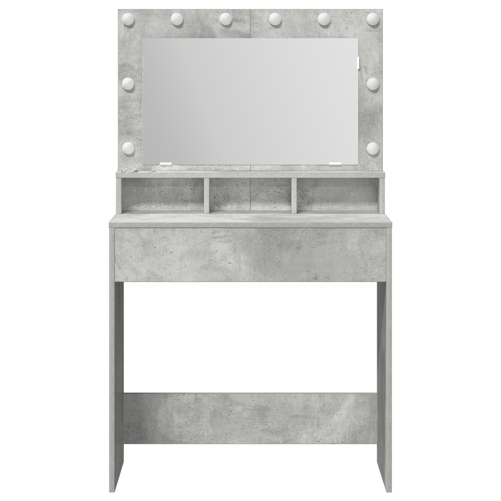 Masa de toaleta cu lumini LED, gri beton, 79x41x135 cm — imaginea 4