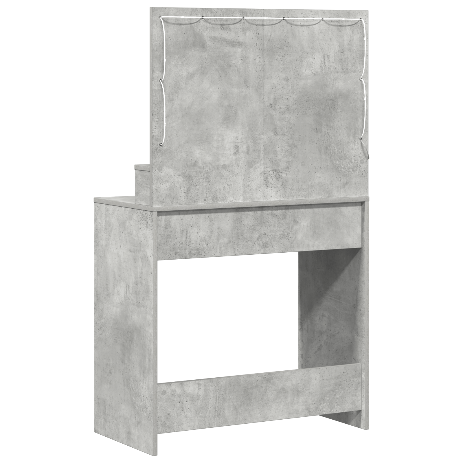 Masa de toaleta cu lumini LED, gri beton, 79x41x135 cm — imaginea 6