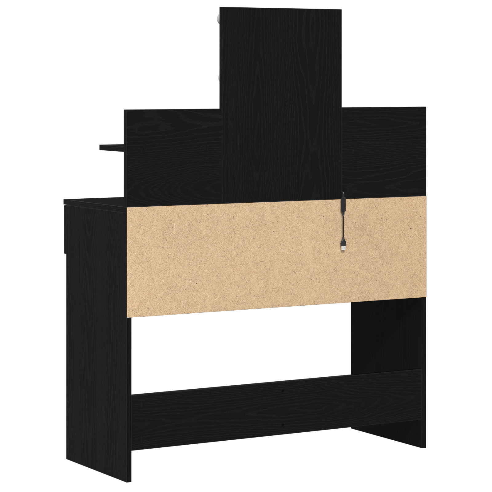Masa de toaleta cu LED, stejar negru, 100x40x130 cm — imaginea 6