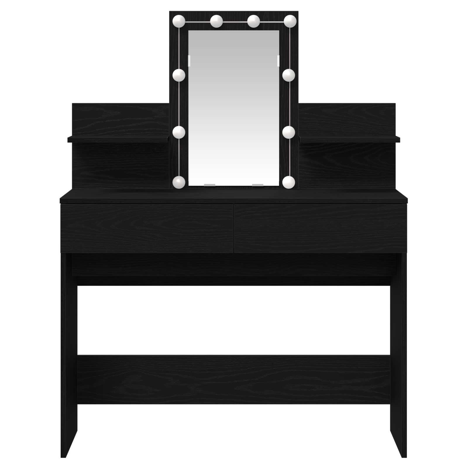 Masa de toaleta cu LED, stejar negru, 100x40x130 cm — imaginea 7
