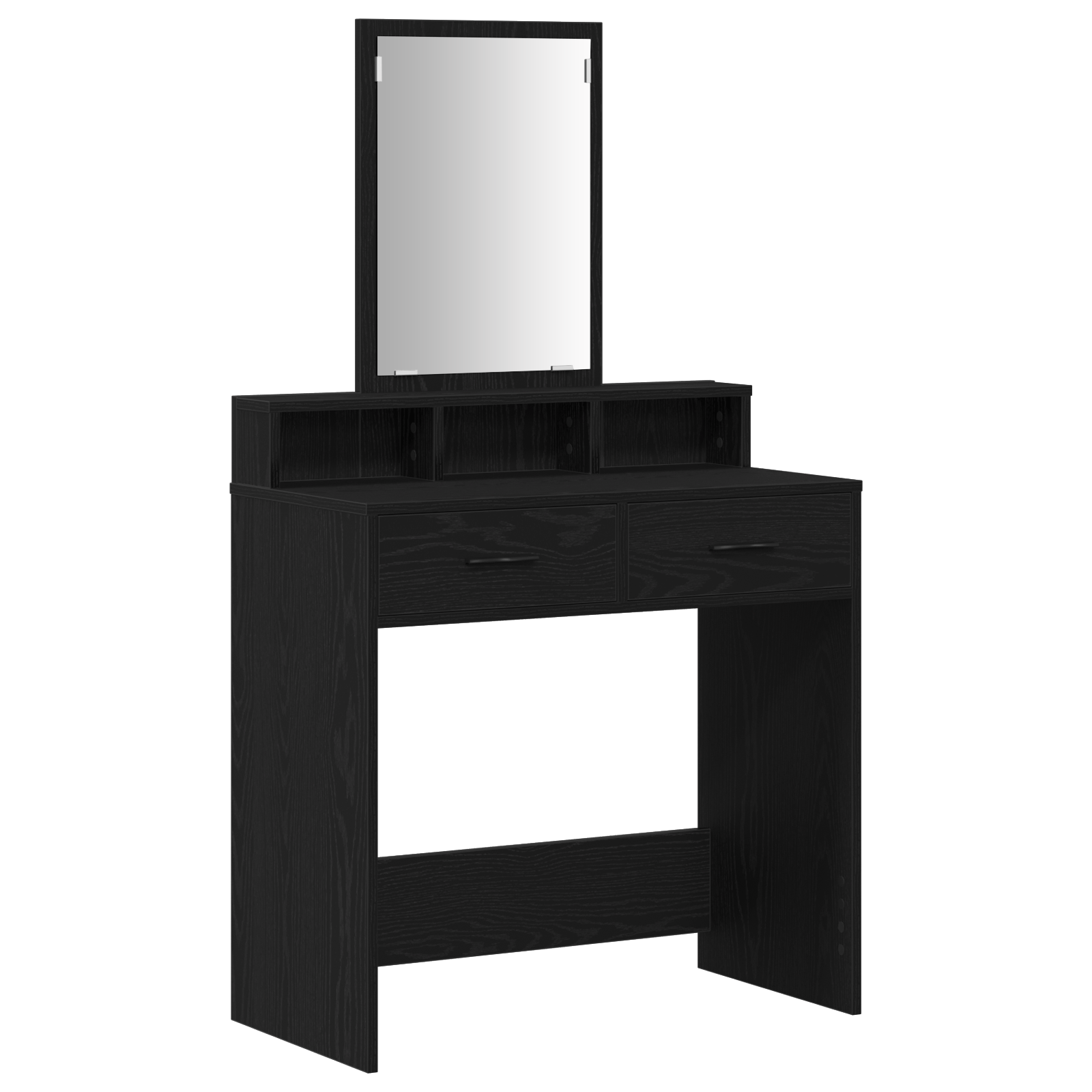 masa de toaleta cu sertare Negru Stejar 79x41x140 cm — imaginea 2