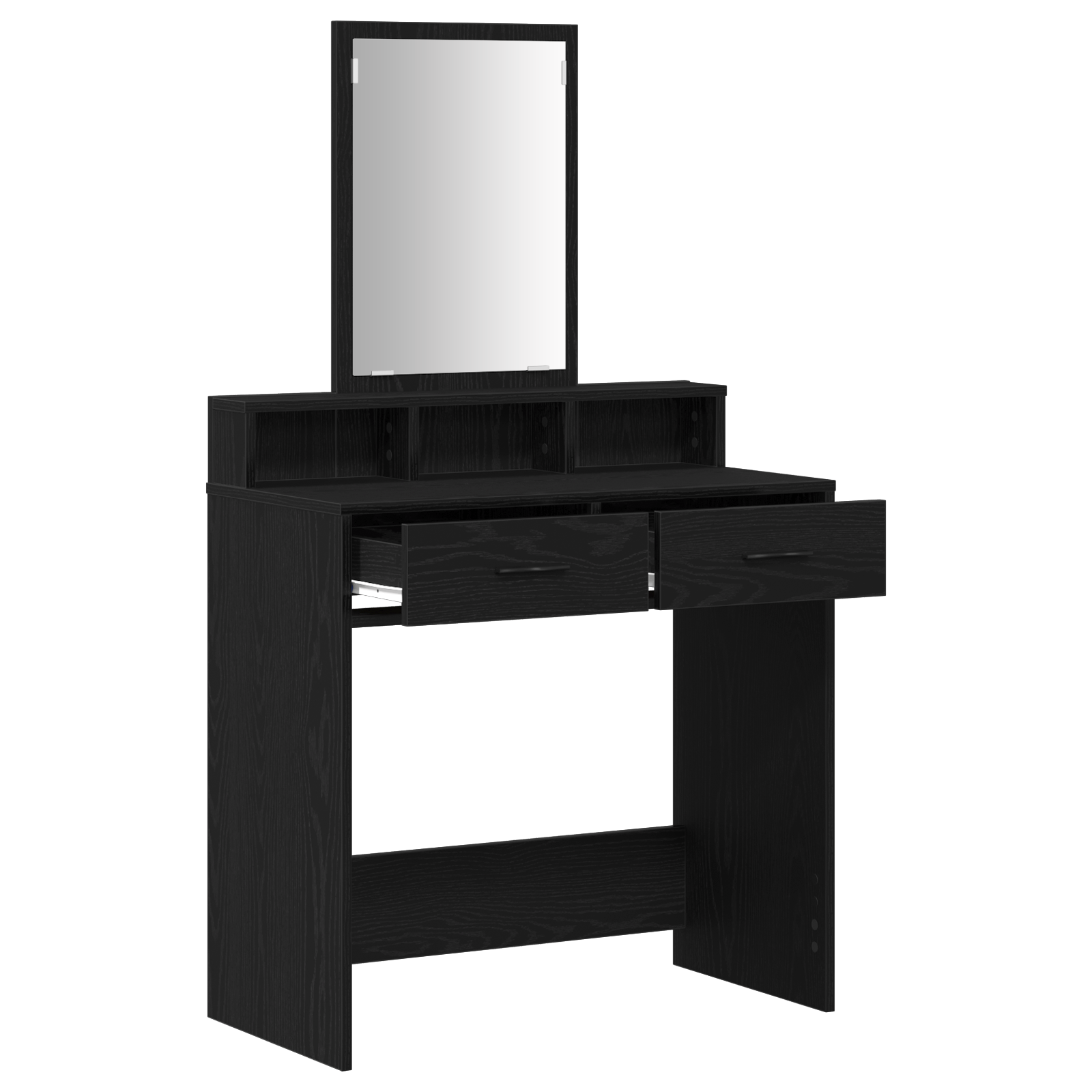 masa de toaleta cu sertare Negru Stejar 79x41x140 cm — imaginea 5