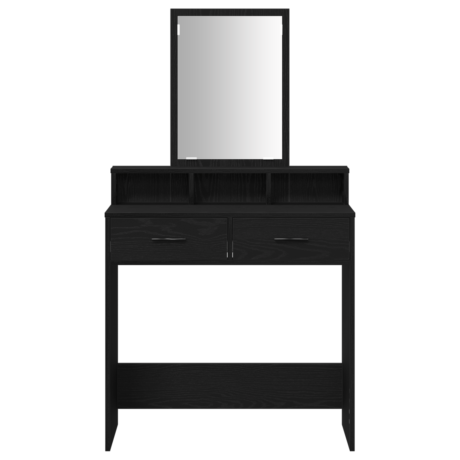 masa de toaleta cu sertare Negru Stejar 79x41x140 cm — imaginea 6