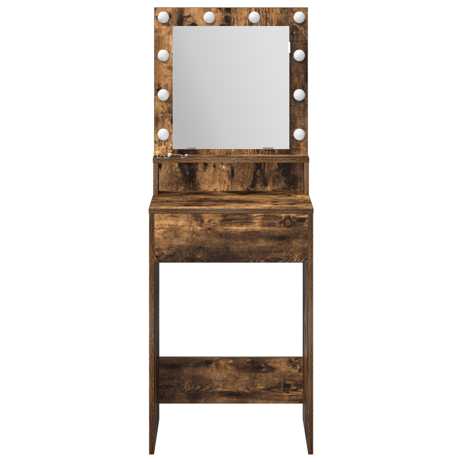 Masa de cosmetica cu lumini LED, stejar fumuriu, 50x41x135 cm — imaginea 4