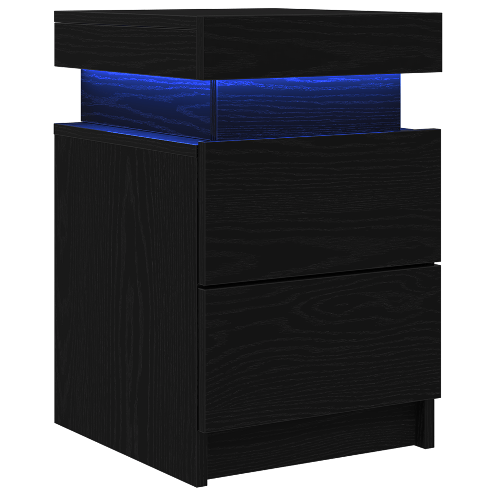 Noptiera cu lumini LED, stejar negru, 35x39x55 cm — imaginea 2