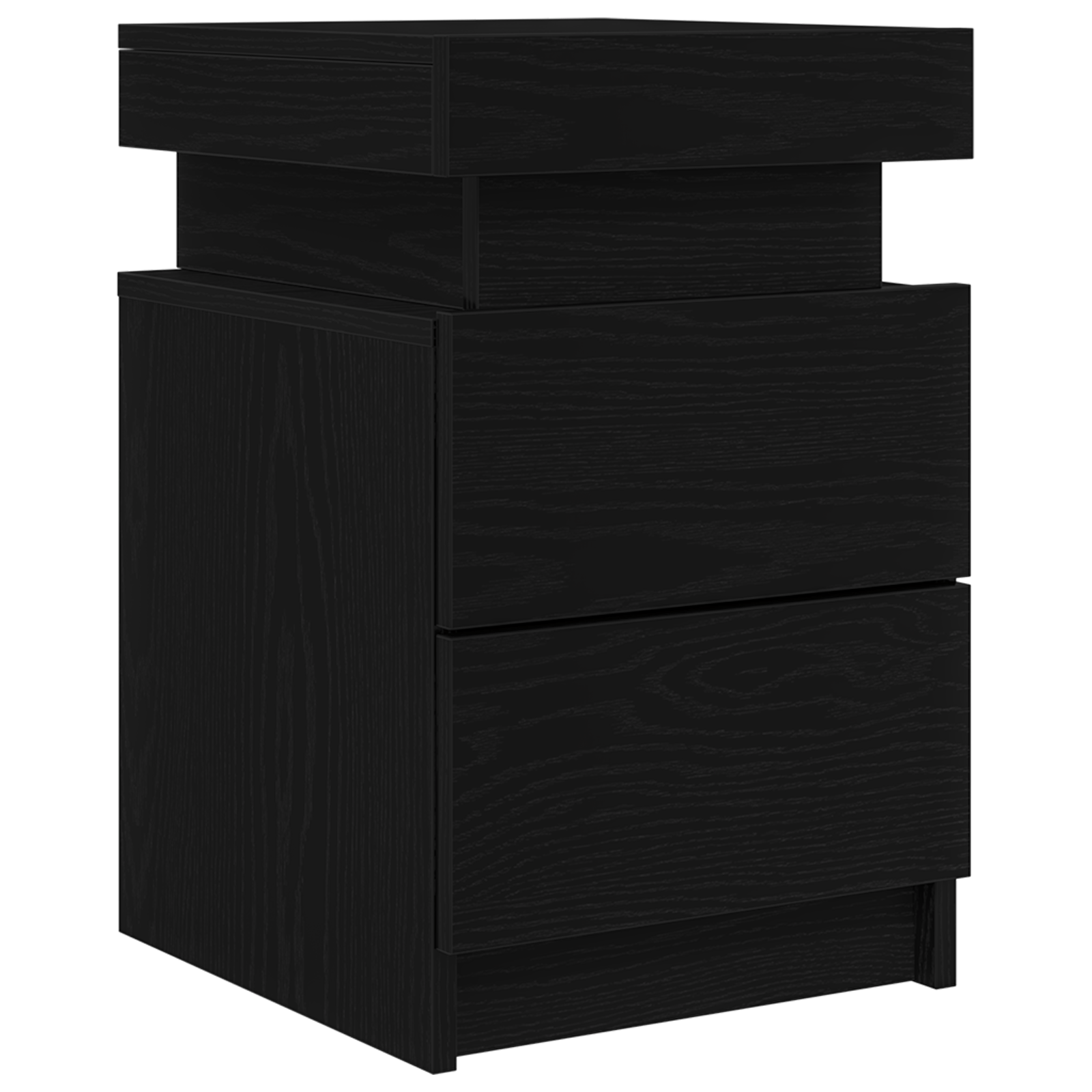 Noptiera cu lumini LED, stejar negru, 35x39x55 cm — imaginea 4