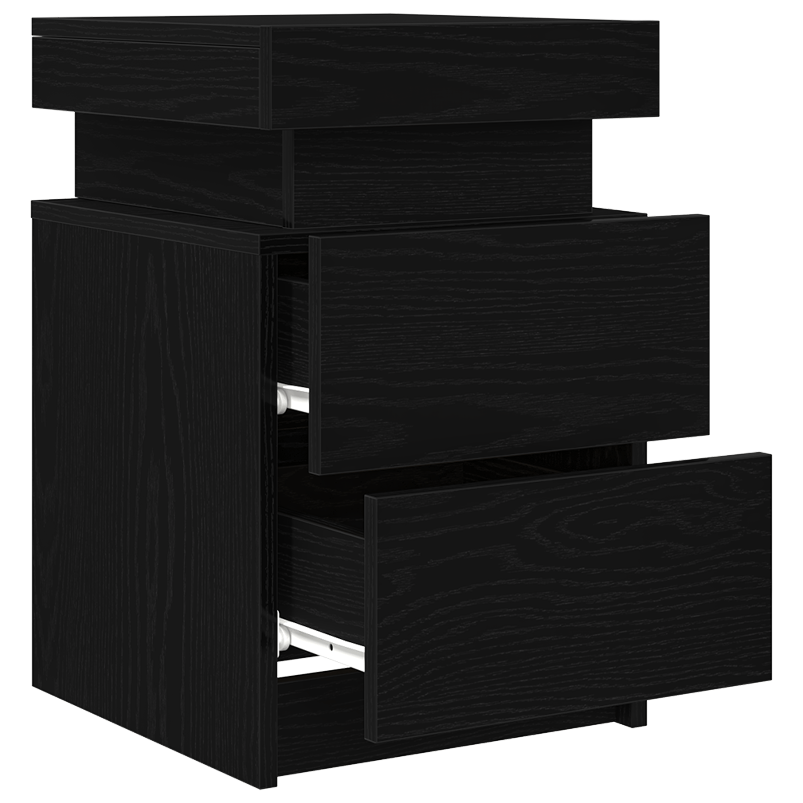 Noptiera cu lumini LED, stejar negru, 35x39x55 cm — imaginea 5