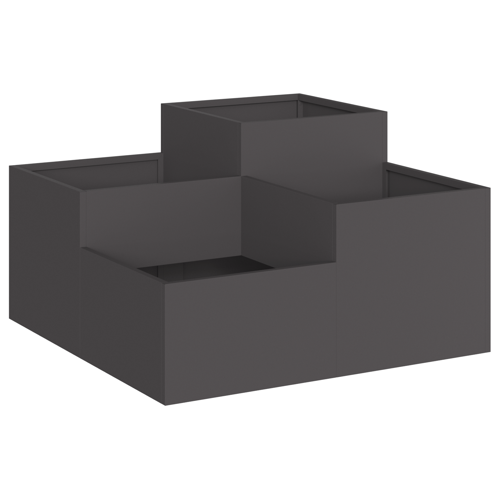 Jardiniera, negru, 100x100x48 cm, otel — imaginea 2