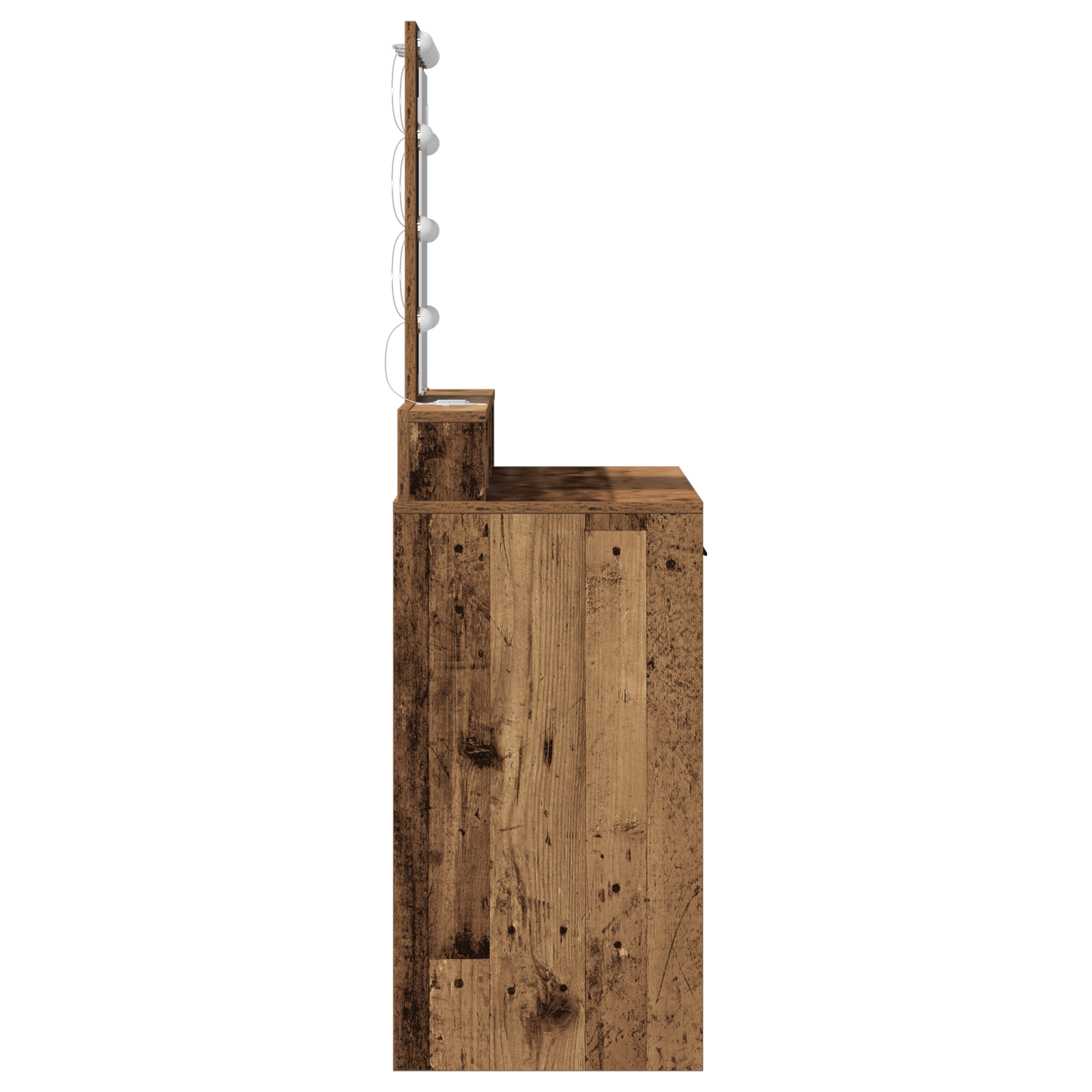 Masa de toaleta cu LED, lemn vintage, 100x41x140 cm — imaginea 6