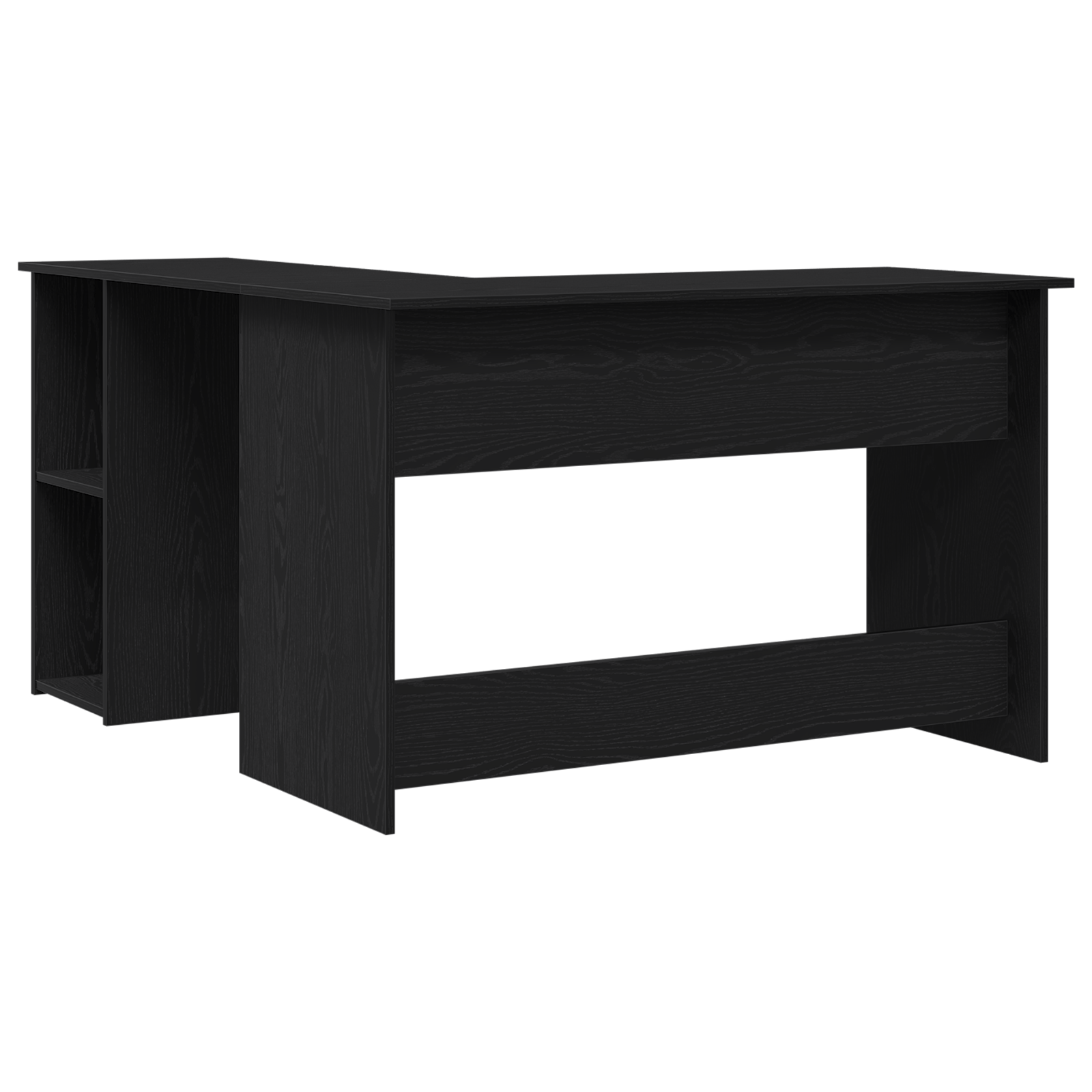 Birou Negru Stejar 120x140x75 cm din lemn — imaginea 6