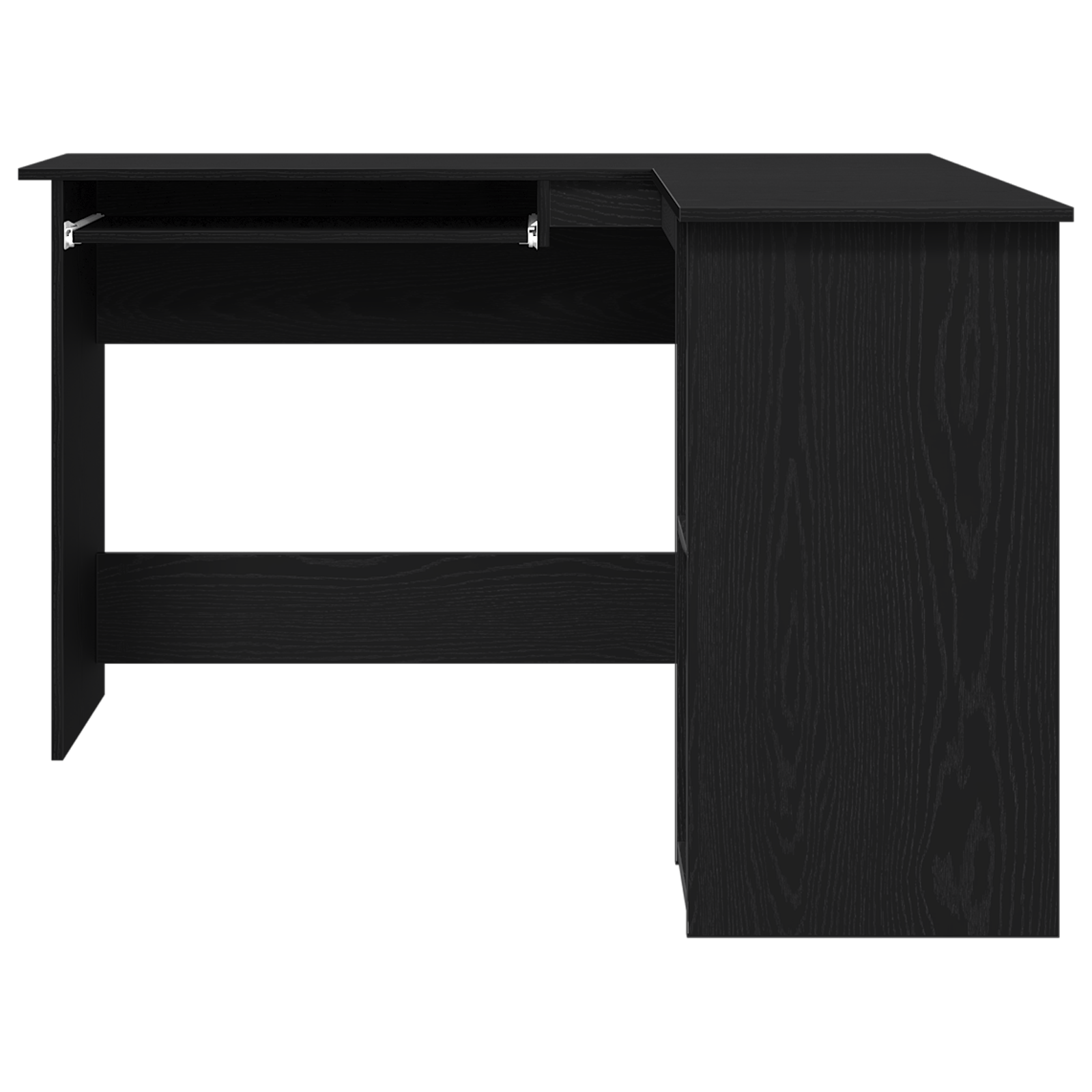 Birou Negru Stejar 120x140x75 cm din lemn — imaginea 7