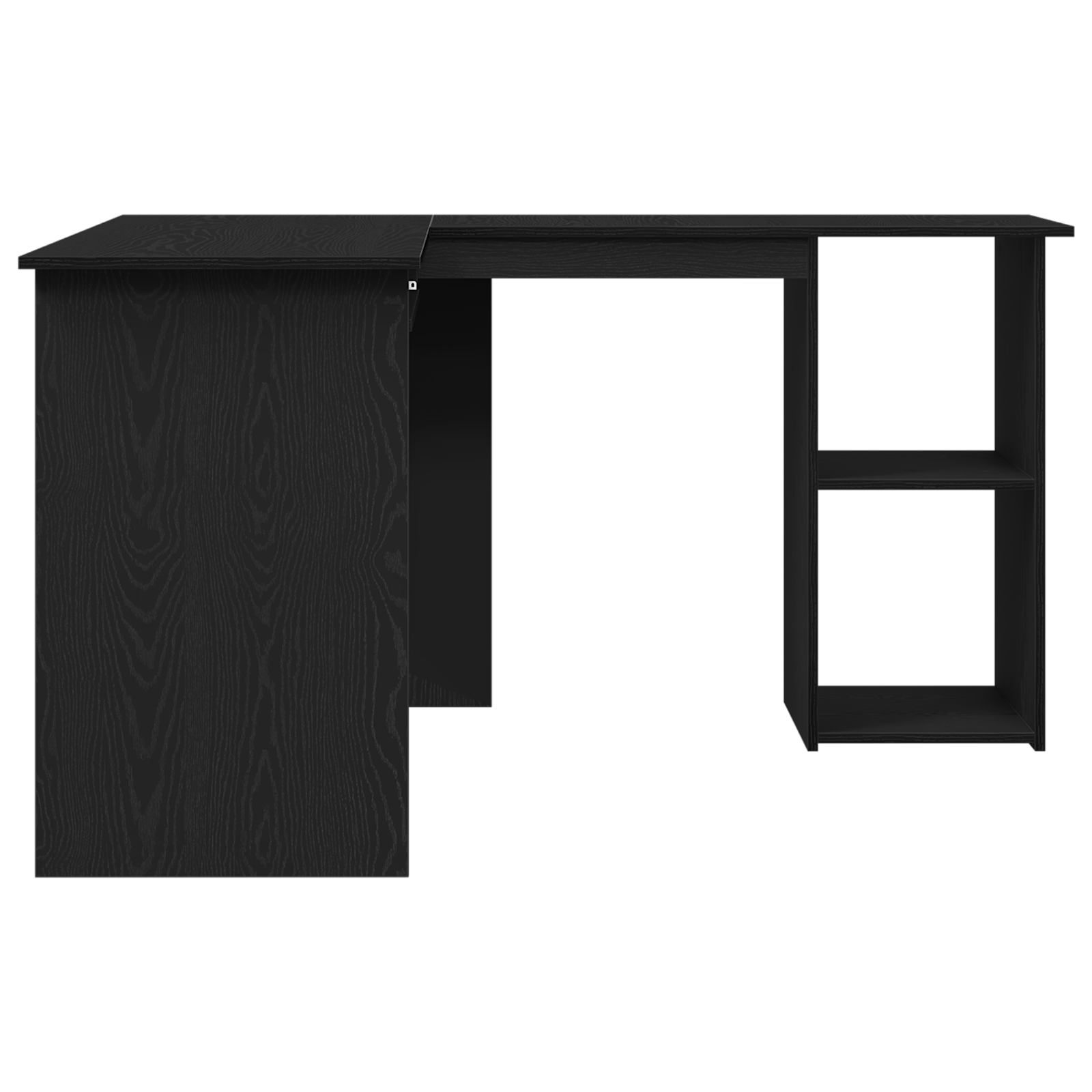 Birou Negru Stejar 120x140x75 cm din lemn — imaginea 8