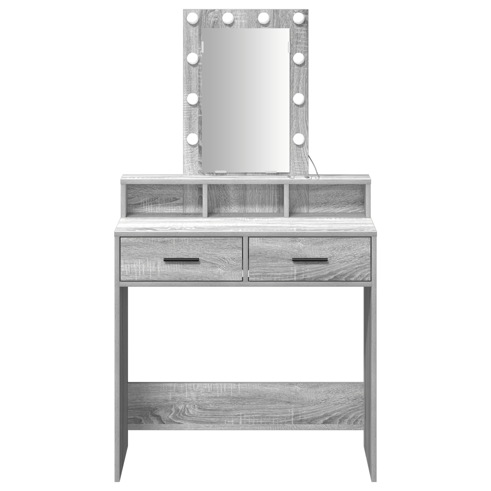 Masa de cosmetica cu LED, gri sonoma, 79x41x140 cm — imaginea 5