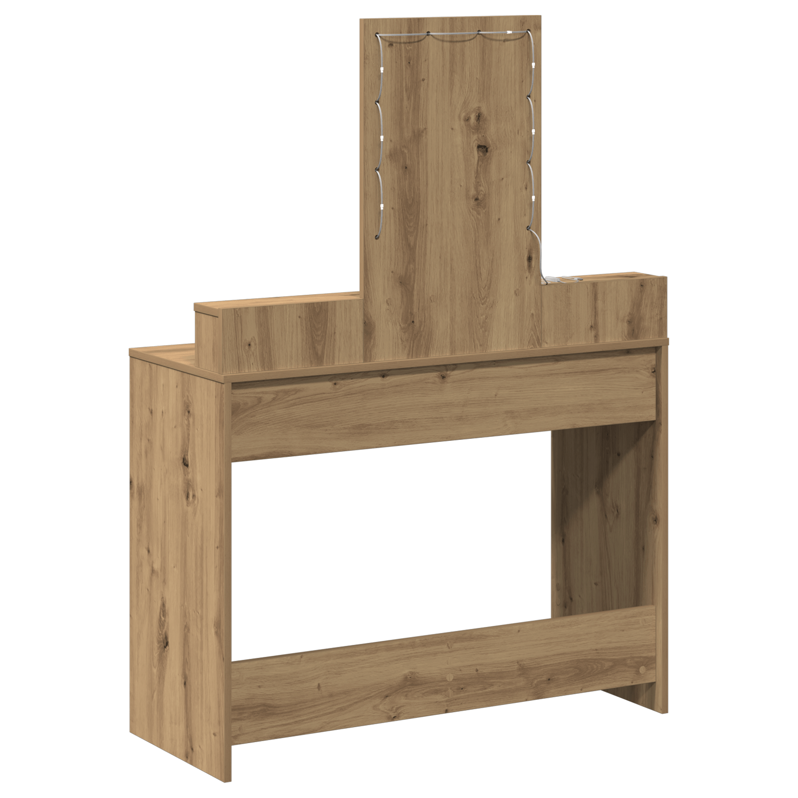 Masa de toaleta cu lumini LED Stejar Artisan 100x41x140 cm — imaginea 7