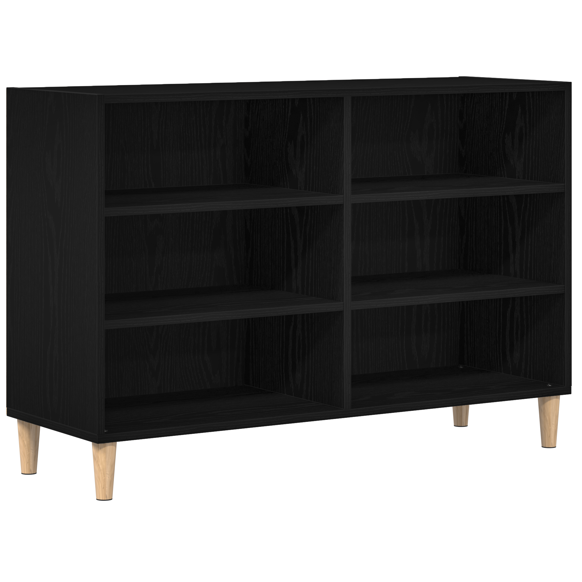 Bufet Negru Stejar 103,5x35x70 cm din Lemn Compus — imaginea 2