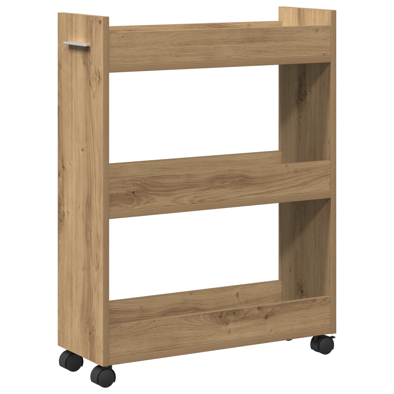 Dulap cu roti, stejar artizanal, 60x22x79 cm, lemn prelucrat — imaginea 2