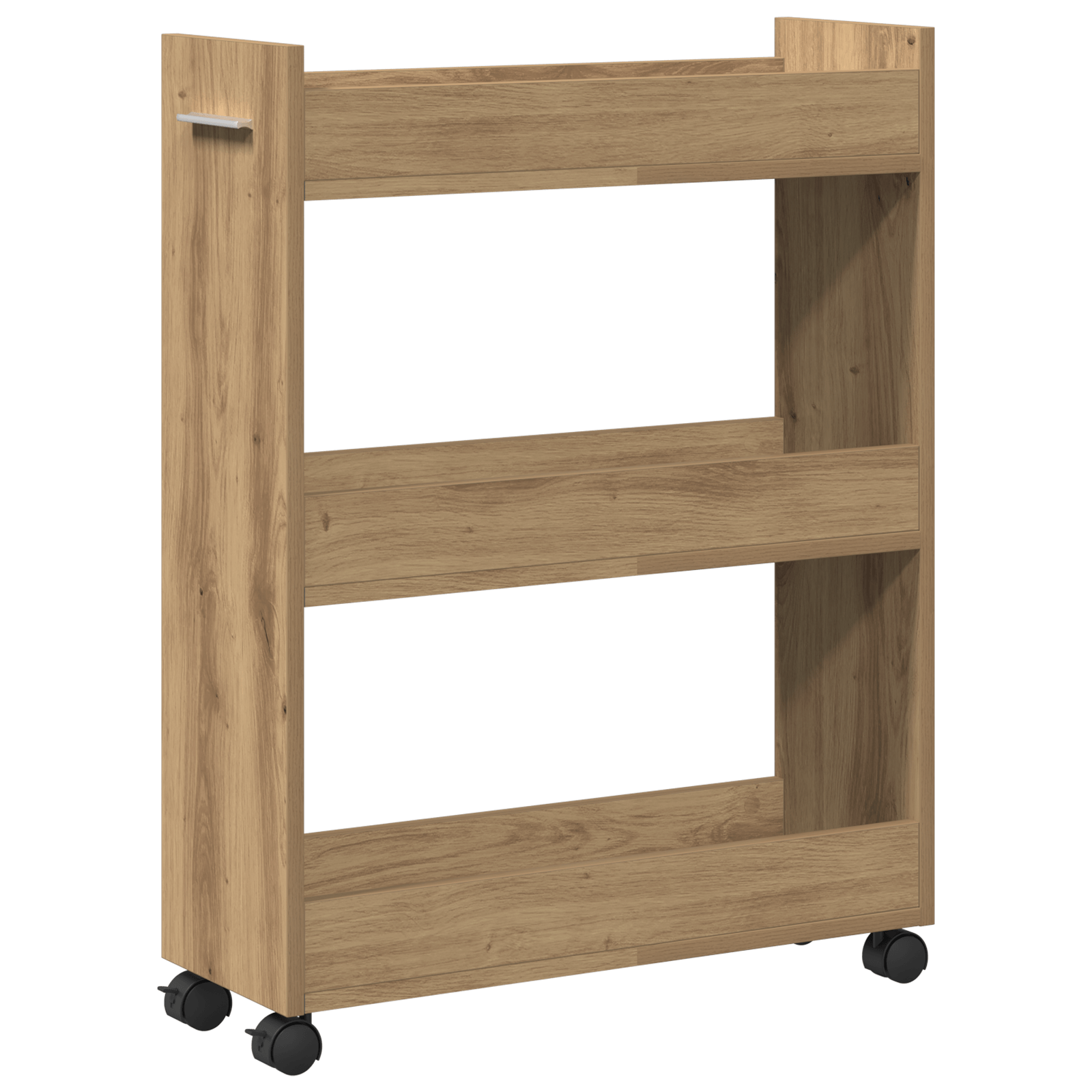 Dulap cu roti, stejar artizanal, 60x22x79 cm, lemn prelucrat — imaginea 5