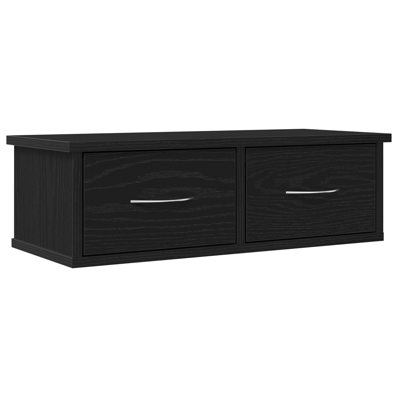 Raft de perete cu sertar, stejar negru, 60x26x18,5 cm, lemn — imaginea 2